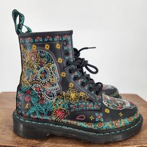 Dr. Marten 1460 sugar skull dia de los muertos limited edition boots size 7 rare